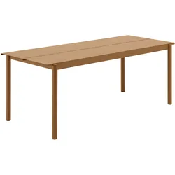 Muuto Linear Steel Gartentisch, 220 x 90 cm, burnt orange