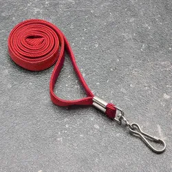 100 Lanyard, 10 mm breit rot | mit drehbarem Metallhaken, Polyester