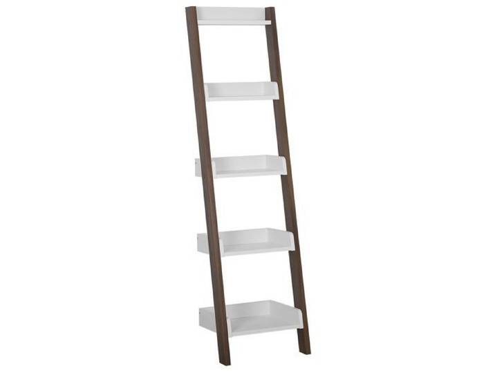 Étagère en échelle 5 niveaux bois foncé et blanc MOBILE DUO