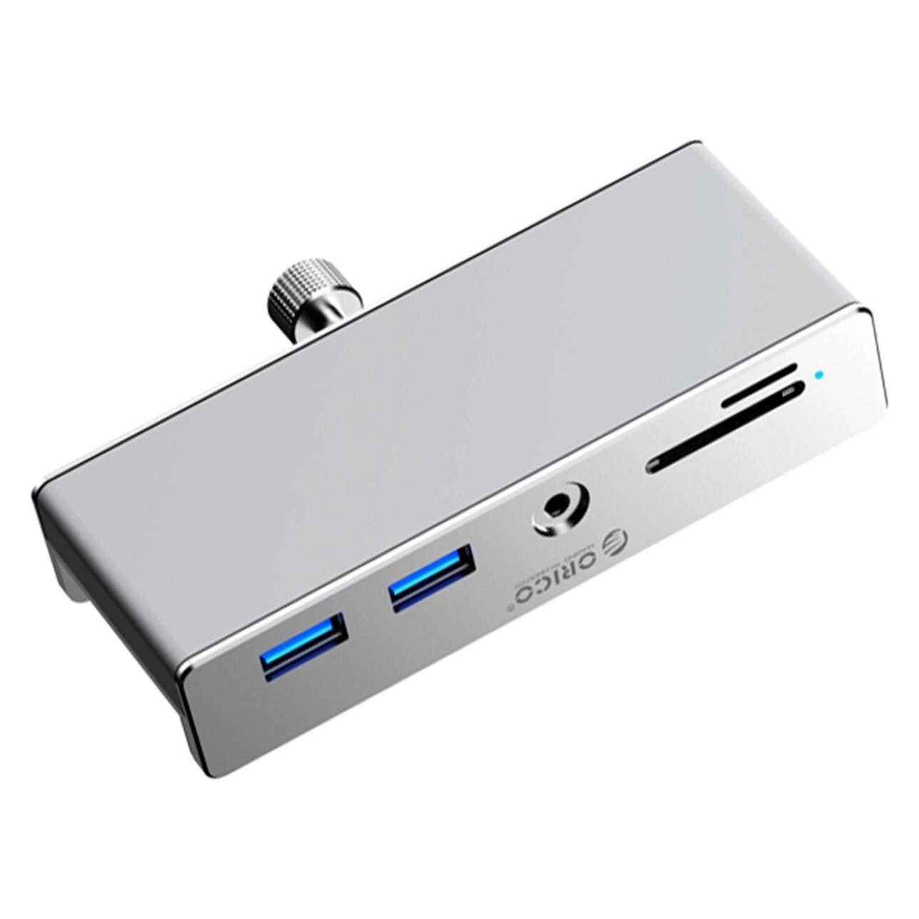 Orico MH5PMM Clamp-mounted Hub (USB-C, 5 Ports) (ORICO-MH5PMM-10-SV-BP-HU)