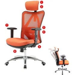 SIHOO Bürostuhl Schreibtischstuhl, ergonomisch, verstellbare Lordosenstütze, 150kg belastbar