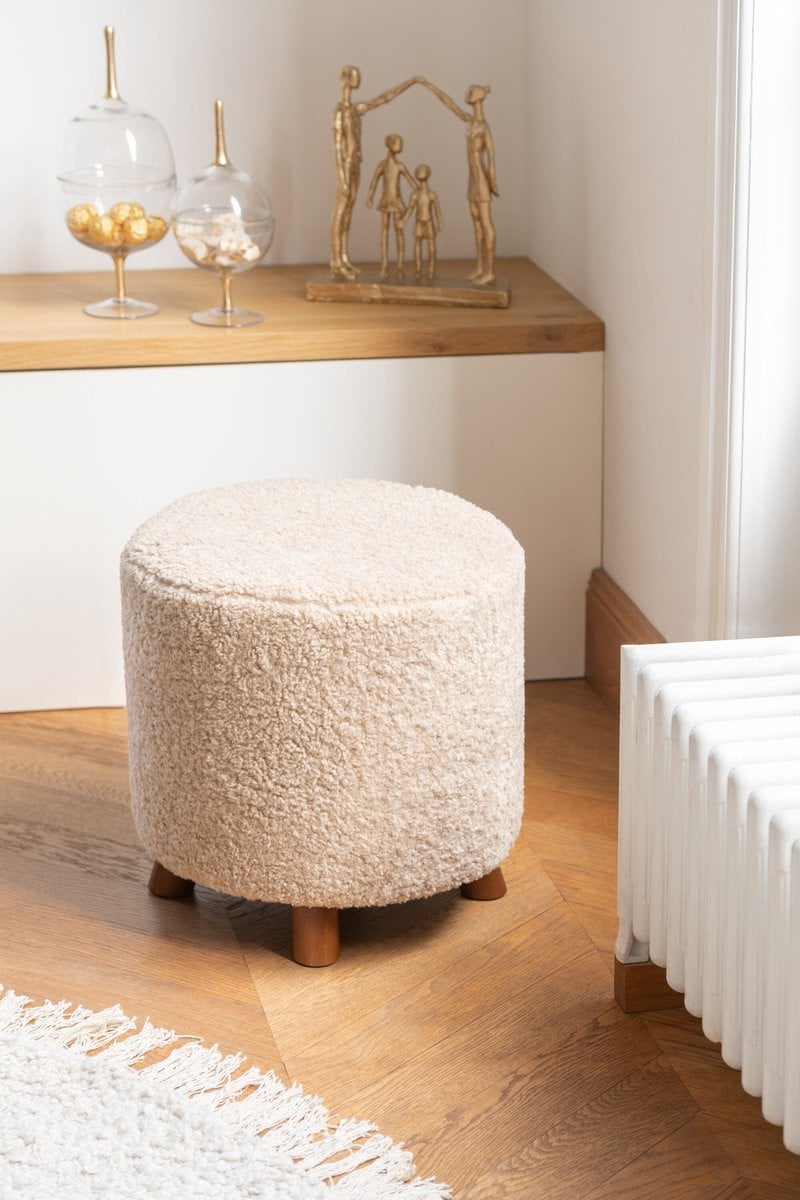 J-Line Poef Schaap Poot Beige Polyester