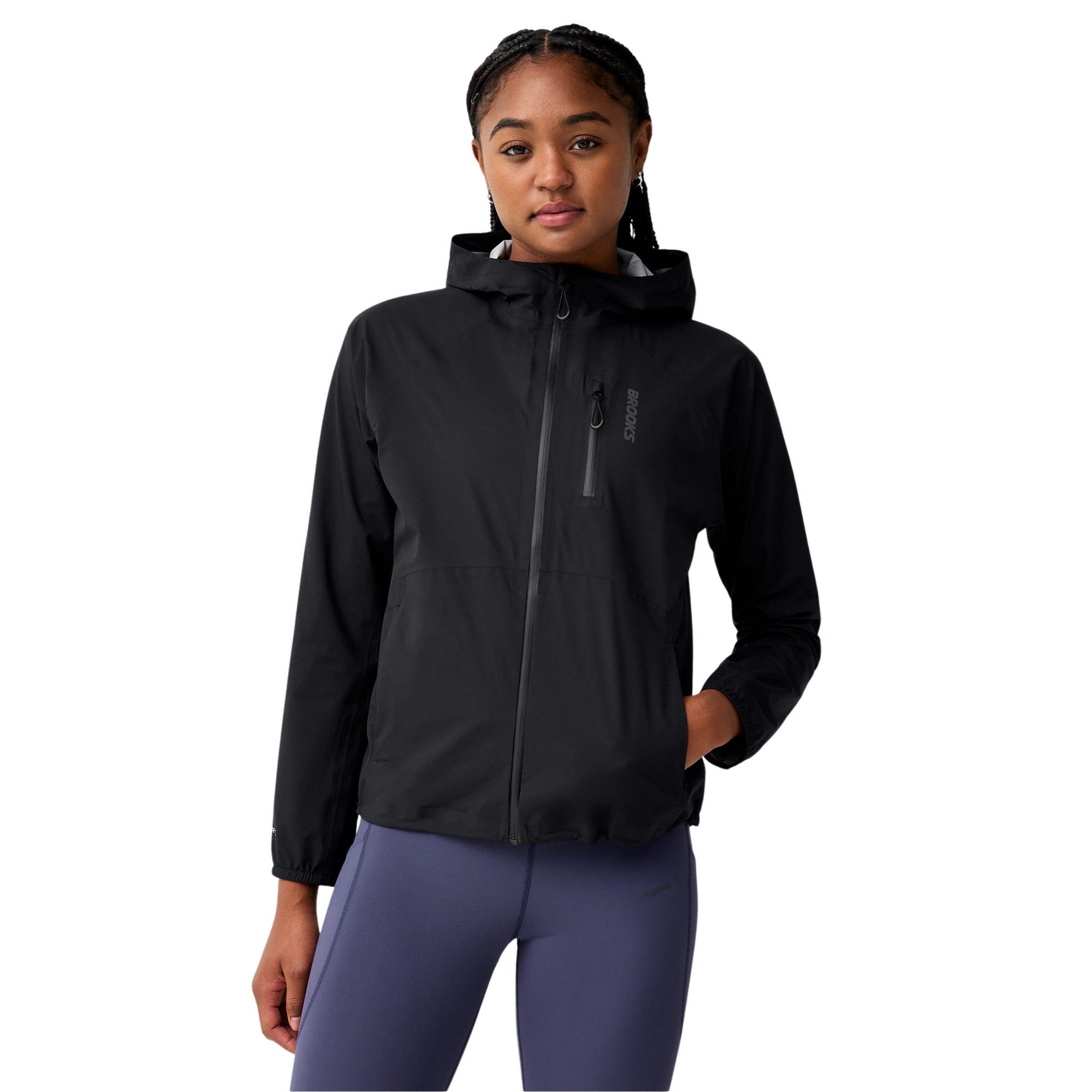 Brooks Canopy Waterproof Damen Regenjacke schwarz Größe S Laufen Widerstandsfähig Pertex