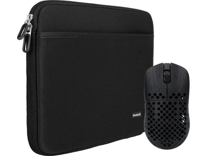 BlueBuilt Laptophoes breedte 33 cm 14 inch M Zwart + Vortech Prestige Gaming Muis