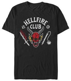 Men's Big & Tall Hellfire Cut Tee by Netflix in Black (Size 3XL)