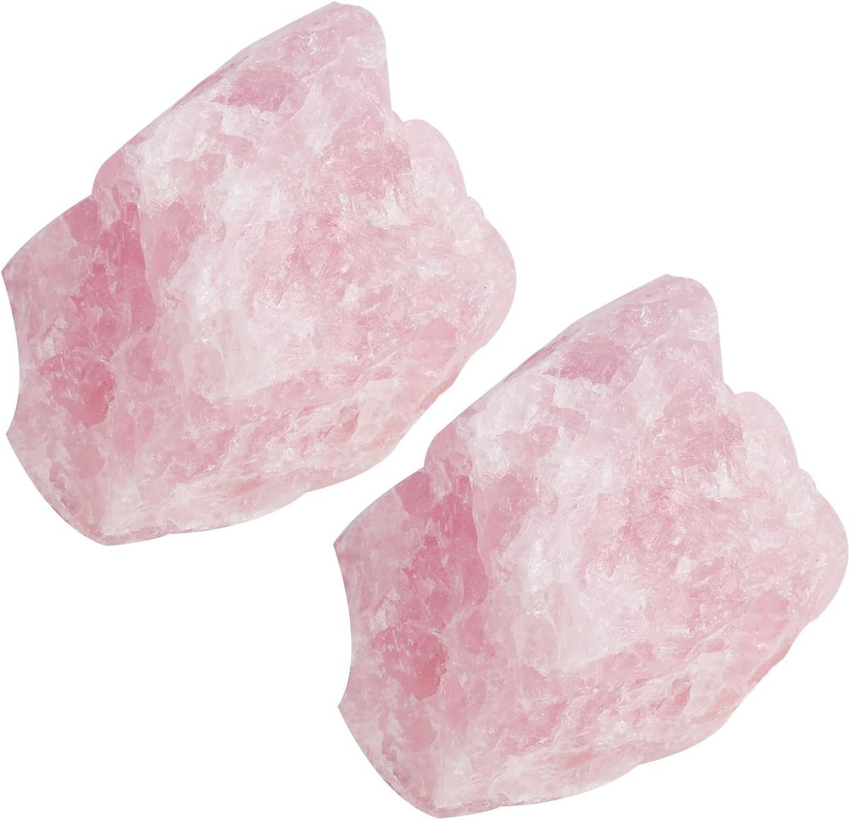 2 stuks Natuurlijke Rozenkwarts Ruwe Stenen, Roze Kristallen, 3-5 cm