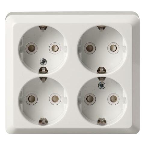 ABB Steckdose 4-DOUBLE (Jussi) CONNECTION 16A Weiss (2TKA001001G1)