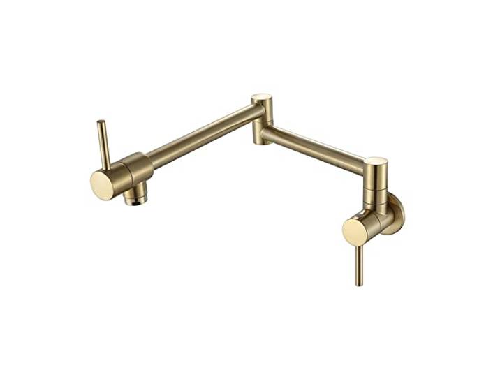 Klapphahn, Küchenarmatur Einer kaltes Wandmontag Tipptopf -Füllsturz Zapfhack(Style A Brushed Gold)