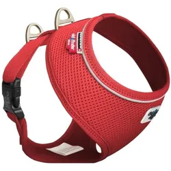 Curli basic sele Air-Mesh rød XS (XS, Hund), Halsband + Leine