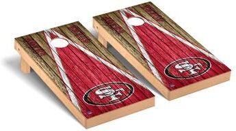 Skip's Garage San Francisco 49ers NFL Football Triangle Cornhole Board Set