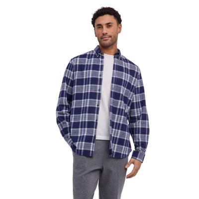 Businesshemd FALKE "Flannel", Herren, Gr. 41/42, N-Gr, blau (space blau (6116)), Hemden