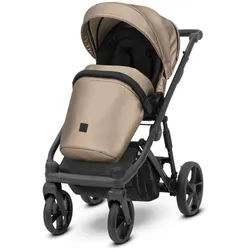 Kunert, Kinderwagen, ARIZO 2in1 Öko-Leder Kinderwagen in Braun/Cappucino, Tragetasche und Zubehör