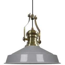 Bamyum Pendellampe Vintage, Neo-Asletl Lampe Grau Groß Lampe