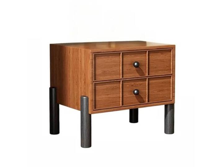 xiuling4568 Nachttisch mit 2 Schubladen for Schlafzimmer, Beistelltisch, Nachttische mit Beinen aus Massivholz