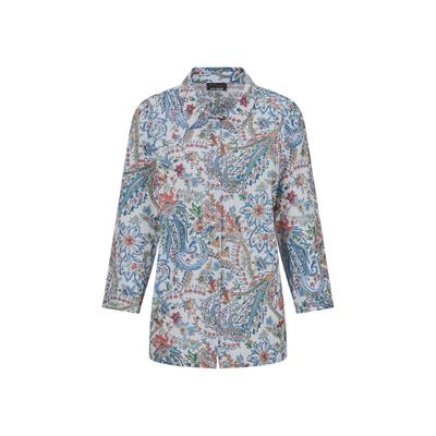 Hemdbluse GOLDNER "Druckbluse mit Paisley-Muster", Damen, Gr. 52, bunt (bunt, gemustert), Obermaterial: 100% Polyester PES., gerade, Blusen Hemdbluse, pflegeleichte Qualität