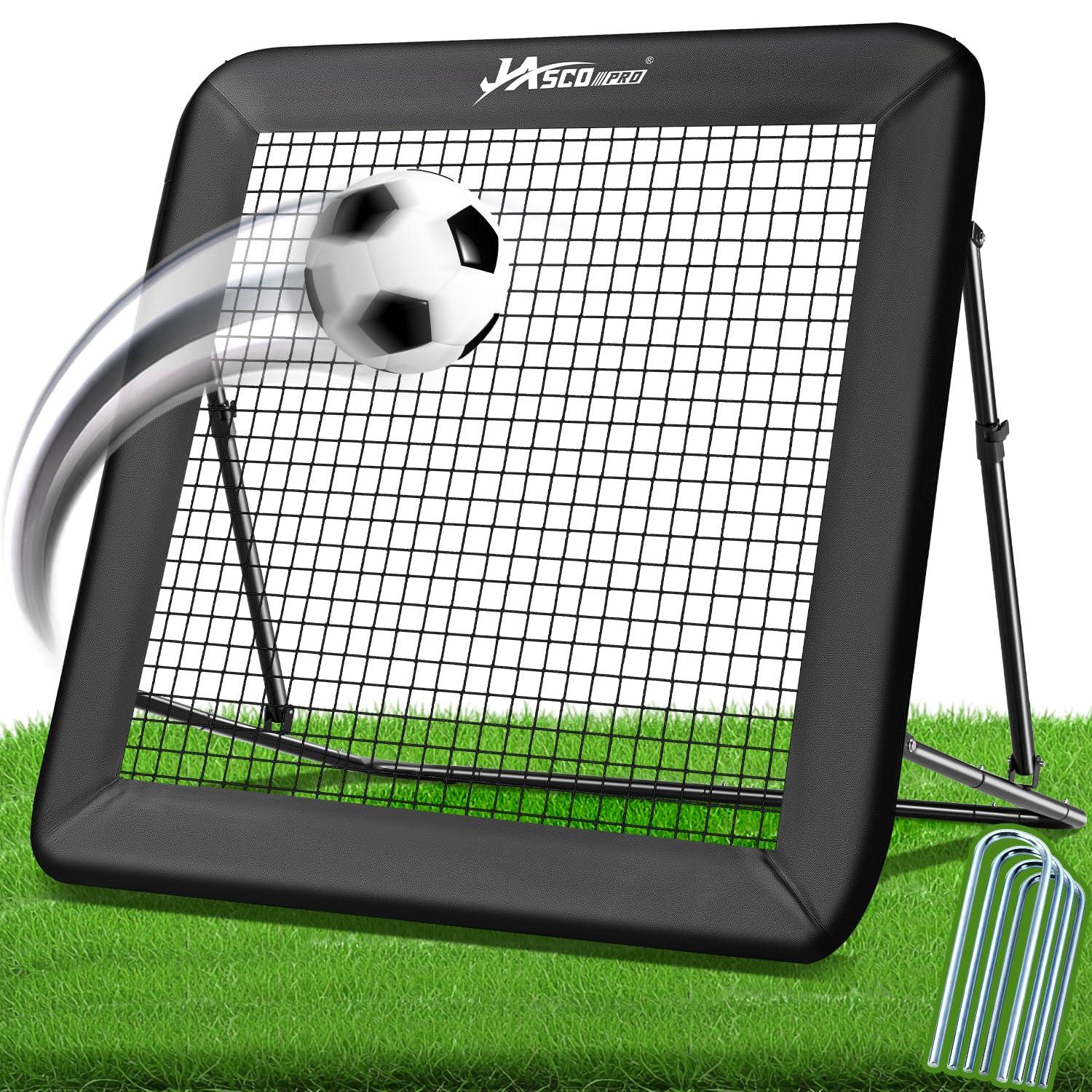 Fußballtor mit Rückprallnetz - Tragbares Trainingsgerät - 125x125 cm - Stahlrahmen