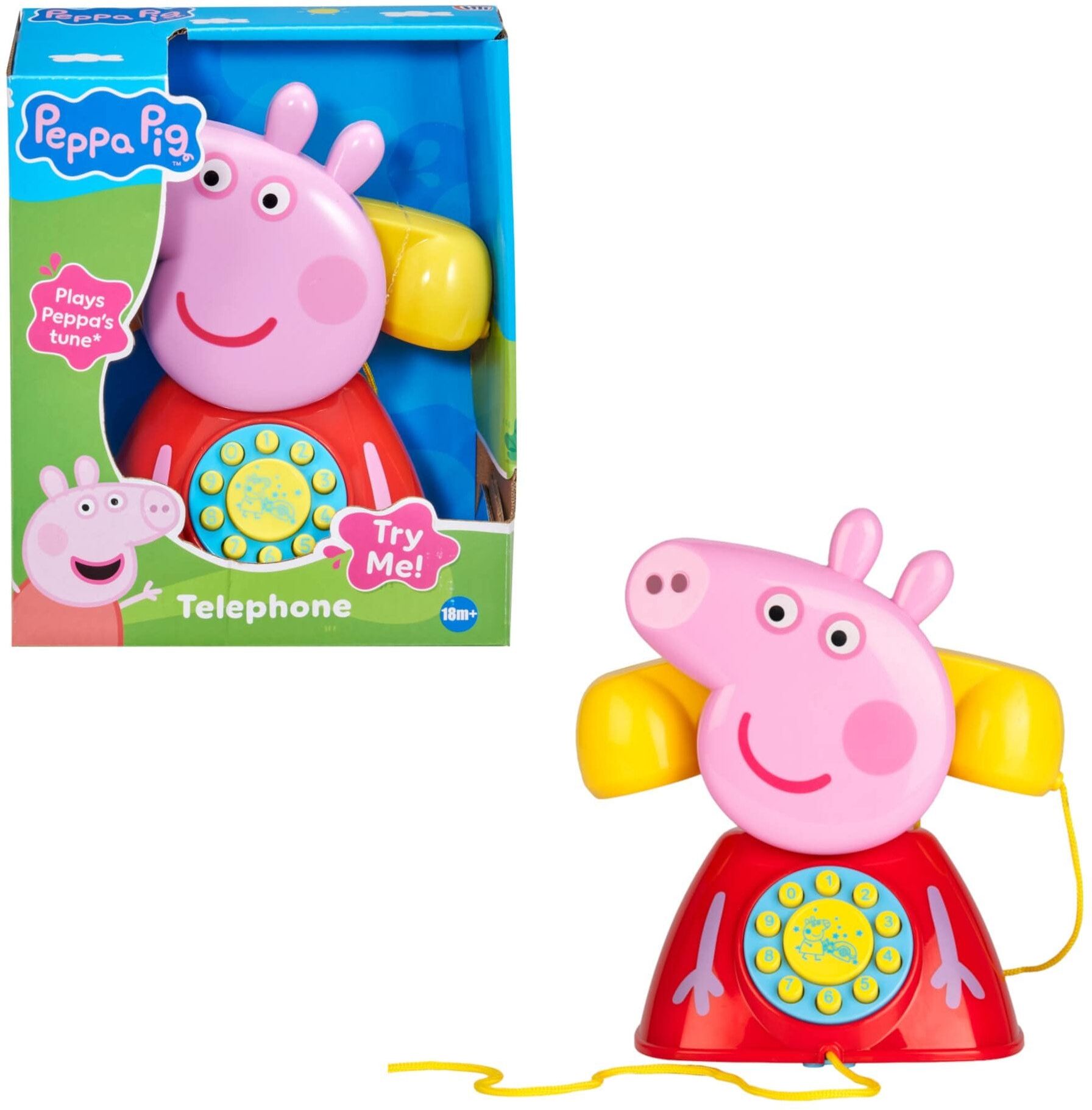 Peppa Pig Pull-Along Telephone with Character Sounds for Kids by HTI