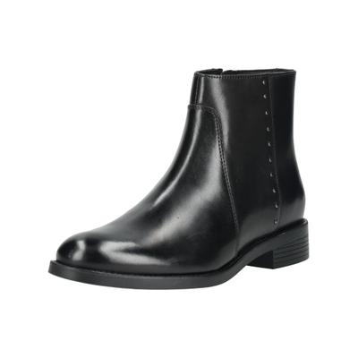 Stiefelette GEOX "Geox Stiefelette Leder", Damen, Gr. 41, schwarz, Leder, Schuhe Stiefelette