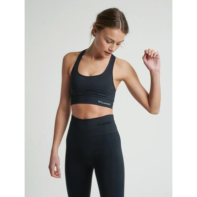 Sport-Bustier HUMMEL "hmlTIF SEAMLESS SPORTS TOP", Damen, Gr. XS (34), N-Gr, schwarz, Obermaterial: 92% Polyamid, 8% Elasthan, eng, BHs, nahtarme Seamless-Konstruktion, dehnbarer Stoff