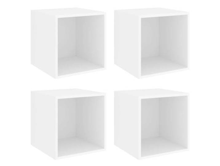 LASWWQMRF Wandschrank 4er Set Weiß 37x37x37 cm Hängeschrank Vier weiße Würfelregale zur Wandmontage im Wohnzimmer oder Schlafzimmer. Schaffen Ordnung und Stil.