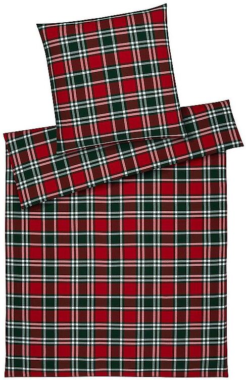 ELEGANTE Flanell Bettwäsche MANCHESTER 70x90cm/140x200cm Rot rot EG