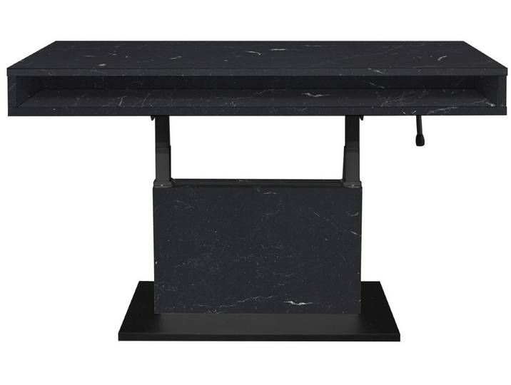freiraum Couchtisch Lift, in keramik optik schwarz / schwarz - 110x59/78x60cm (BxHxT)