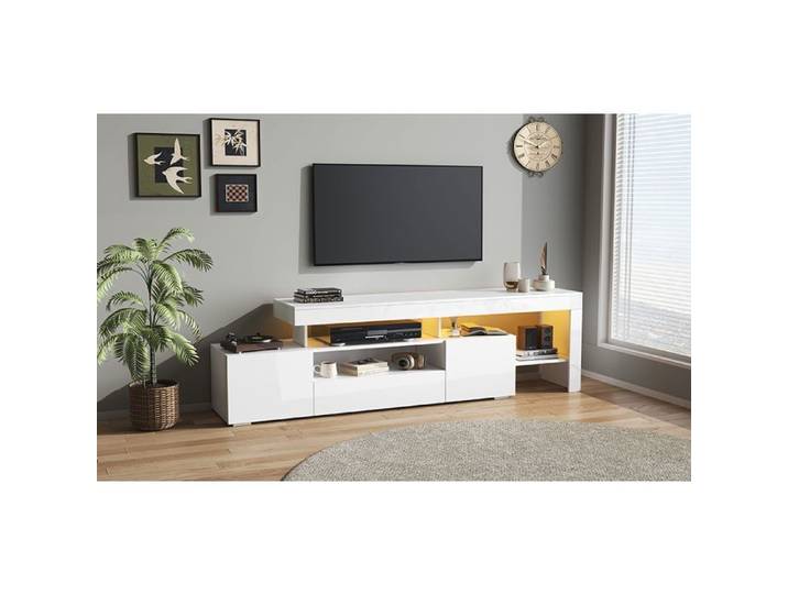 192*37*53cm TV armoire avec 3 armoires TV stand und TV armoire avec LED Hochglanz Lowboard und TV table TV-Board und TV-Kommode
