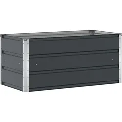 Helloshop26 - Vielseitiger moderner Pflanzkübel 100 x 50 x 45 cm aus anthrazitfarbenem galvanisiertem Stahl