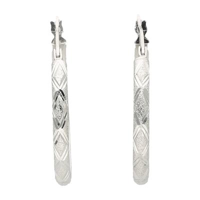 Paar Creolen SMART JEWEL "diamantiert, Silber 925", silber, Ohrringe, Damen, Silber 925 (Sterlingsilber)