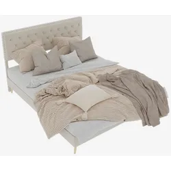 OKWISH Polsterbett Doppelbett Samtbett mit Stauraum Bettkasten Lattenrost modernes Bettgestell Komfortbett Schlafzimmer Design 140x200 Beige