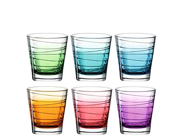 Leonardo Vario Struttura 026844 Lot de 6 verres à eau\, lavables au lave-vaisselle\, en verre coloré\, 250 ml