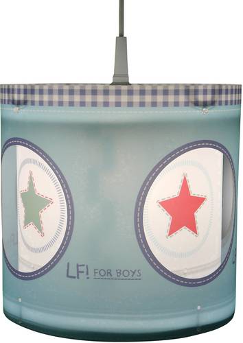 Niermann Lief for Boys Stern Pendelleuchte Energiesparlampe, LED E27 60W Blau