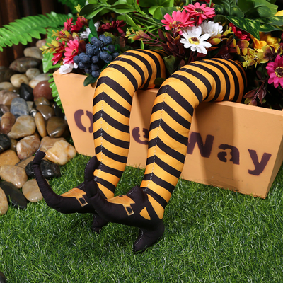 HomeDecorAndMore LLC Creepy & Spooky Realistic Witch Legs For Halloween Yellow