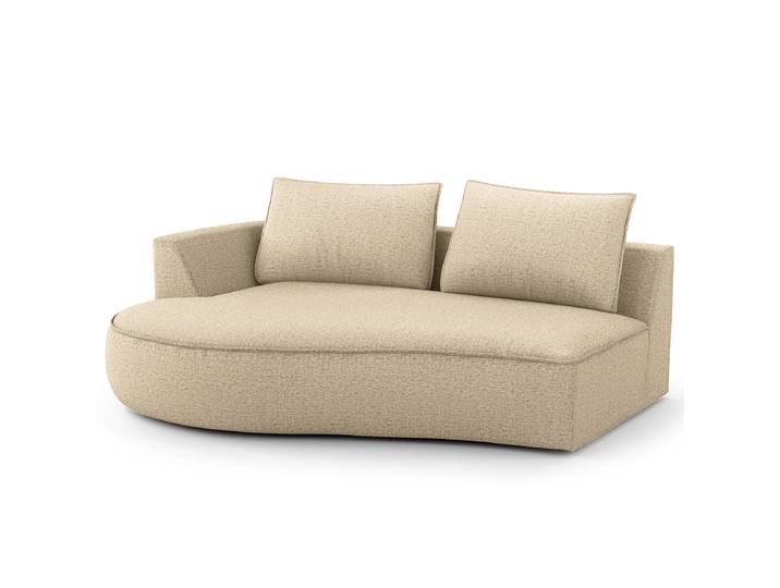 Modulottomane Beige/Taupe Chenille Buladi 196 x 146cm Ausrichtung links Glamour