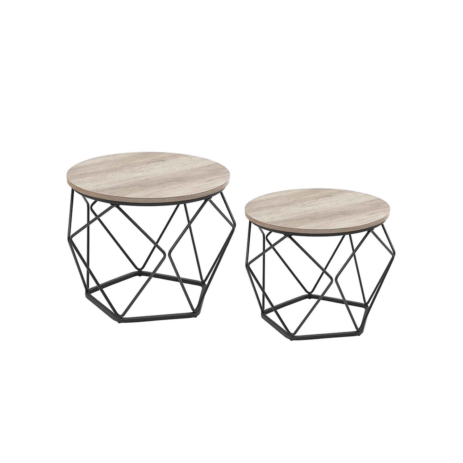 VASAGLE Kleiner Couchtisch 2er Set LET040B02