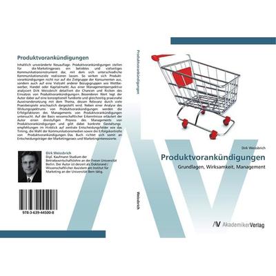 Produktvorankündigungen, Taschenbuch von Dirk Weissbrich, AV Akademikerverlag, 978-3-639-44500-8