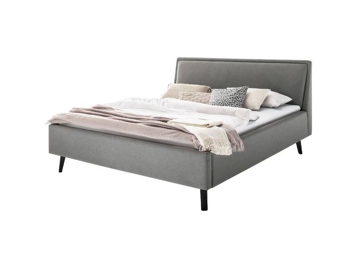 Bett Simas hellgrau Bezug Stoff 180 x 200 cm - Bett