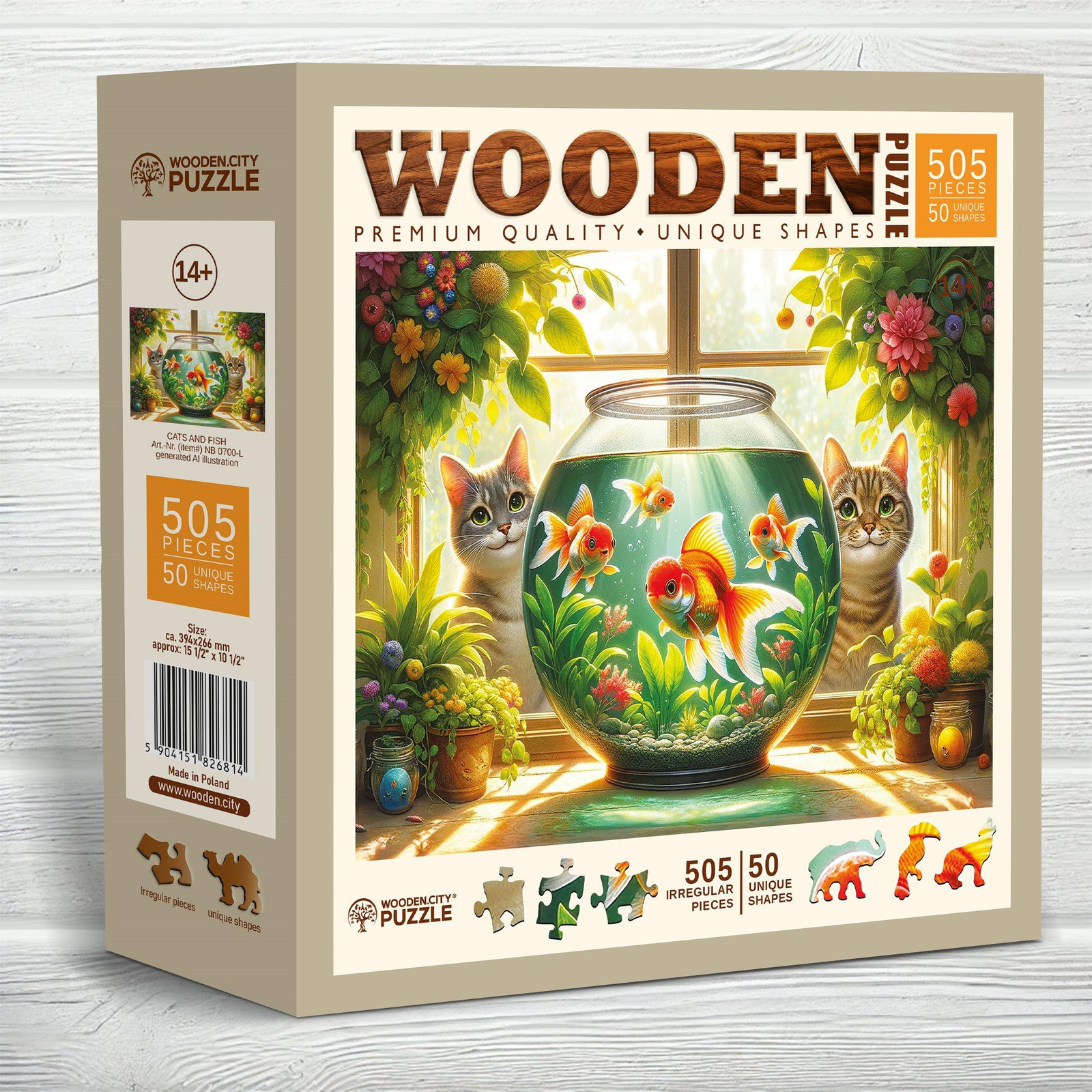 Houten stad decoratie voor aquarium 505 stuks