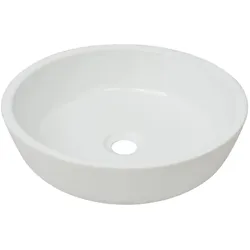 vidaXL Waschbecken Rund Keramik Weiß 42 x 12 cm