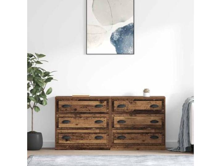 HEFZGDB Klassisches Sideboard mit Wandhalterung zur Sicherung, Sideboard zur Präsentation von Dekoartikeln und Fotos, Zeitloses Design für Zuhause, langlebiges Sideboards aus Holzwerkstoff