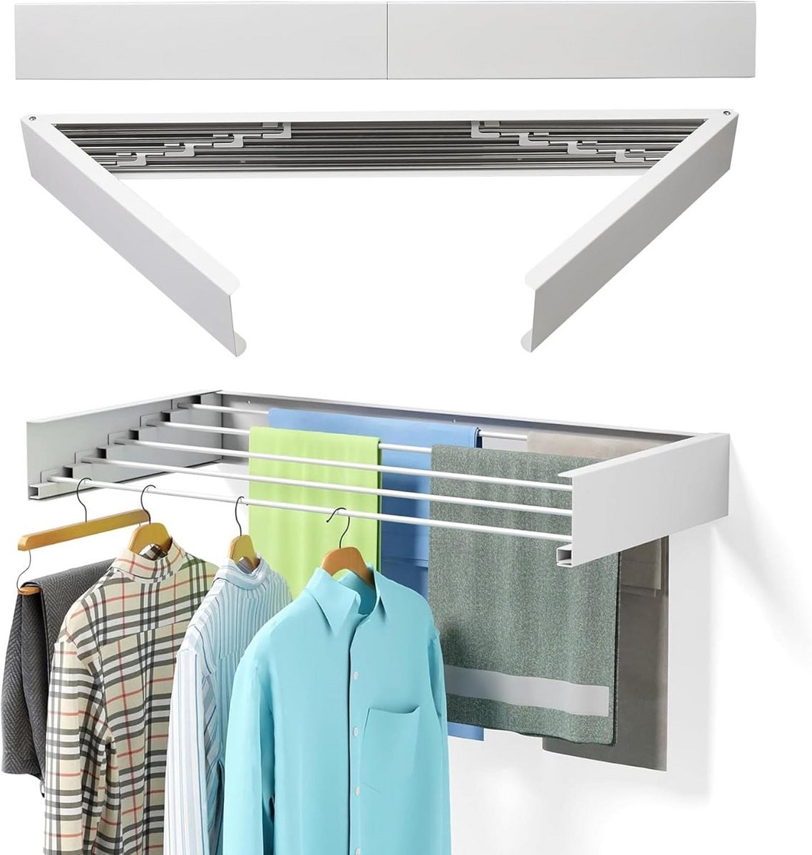 Inklapbaar Wanddroogrek 80 cm Wit