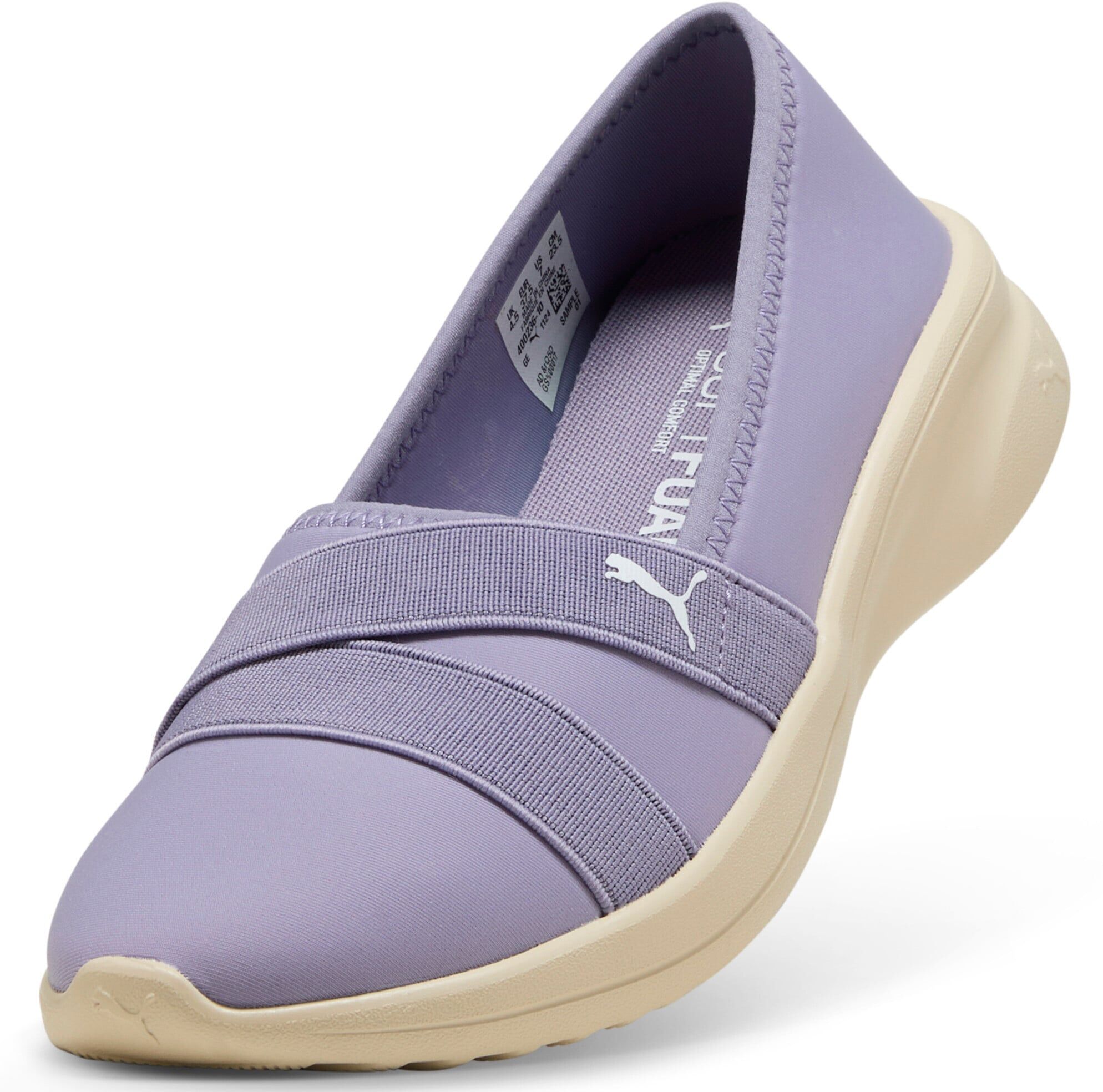 Sneaker PUMA "ADELINA 2", Damen, Gr. 40,5, lila luster, puma weiß, Textil, Schuhe Sneaker, mit minimalistischer Silhouette, flexibles Obermaterial aus Textil lila luster, puma weiß 40,5