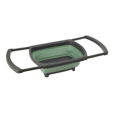 WellHome - Faltbarer Geschirrkorb in Grün und Grau 29x26x13,5cm