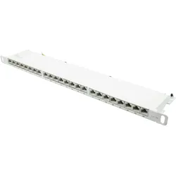 Good Connections Patchpanel 48,30cm (19") Cat. 6A, 24 Ports, 0,5 U, STP geschirmt, werkzeuglos zu öffnen, reinweiß (R, Server Zubehör, Weiss