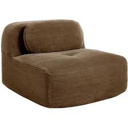 SOFA Modulares Cordstoff Braun ohne Armlehnen mit Kissen
