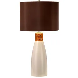 Designleuchte Tischlampe Beistellleuchte Keramik braun Schnallen Dekor H 71 cm