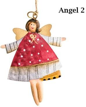 Inspire Select Iron Art Christmas Hanging Ornaments DIY Cartoon Soldier & Angel Drops For Tree, Party, Crafts, Holiday Decor angel 02