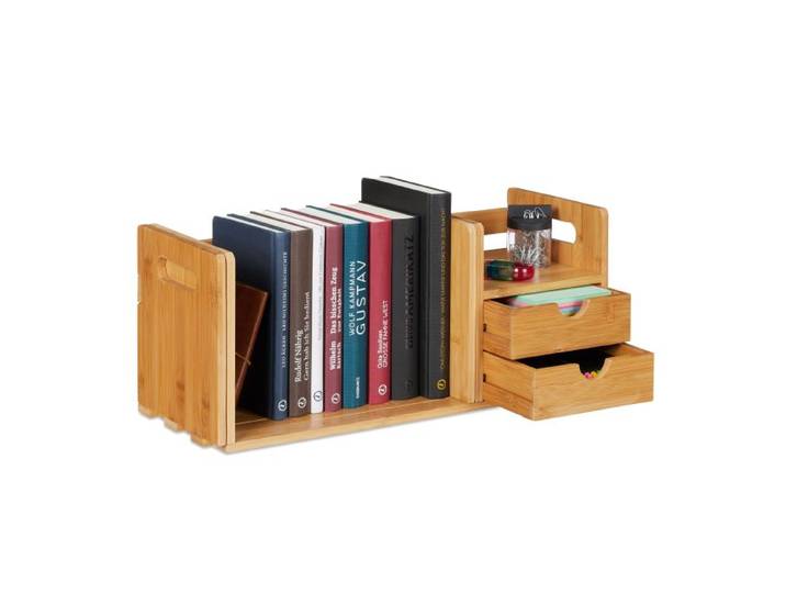 Relaxdays Schreibtisch Organizer Bambus