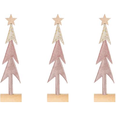 Dekobaum CREATIV HOME "Baum", rosa, B:8cm H:31cm T:5cm, Dekofiguren, auf Holzbase