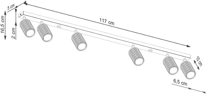 Lumes Beżowa sufitowa lampa karbowana W0-M43